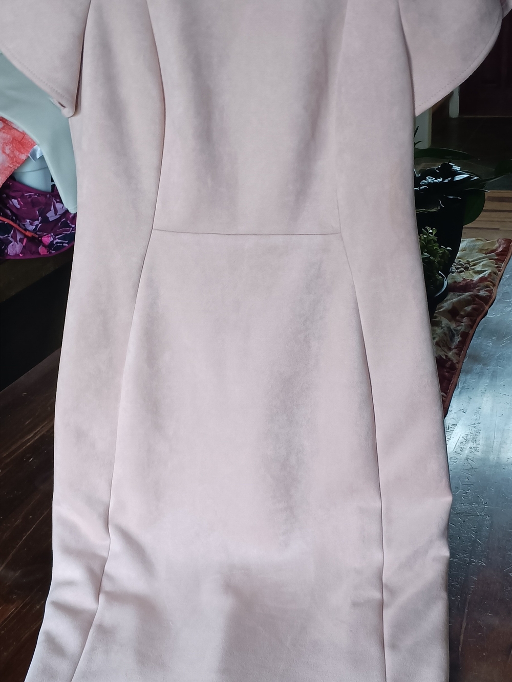Calvin Klein Dusty Pink Midi Dress with Tulip Sleves